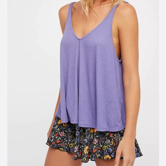 NWT Free People Dani Tank in Dusty Iris - Picture 2 of 8